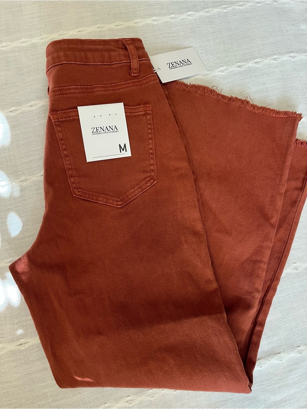 Zenana Outfitters Women's Rust High-Rise Wide Leg Jeans M Medium New